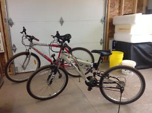 2 mountain bikes