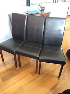 3 Pleather Chairs For Sale