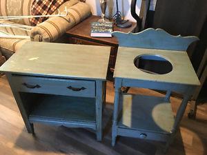 Antique End Table and Wash Table