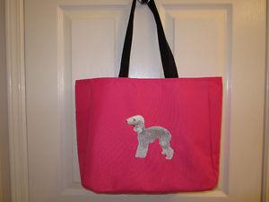 Bedlington Terrier embroidered tote bag
