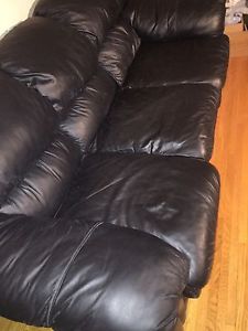 Black leather 3 seat sofa. MAKE ME AN OFFER!