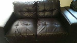 Black leather sofa set