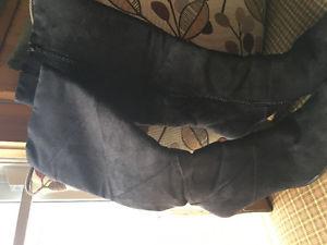 Boots-black suede heals