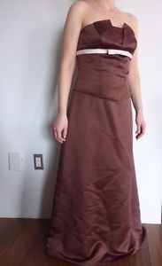 Brown dress with grad shawl