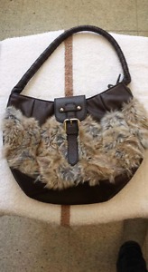 'Chocolate' leather purse (never been worn)