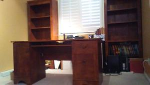 Executive desk and matching bookshelves