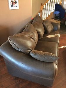 Faux Suede Overstuff Pillow Couch