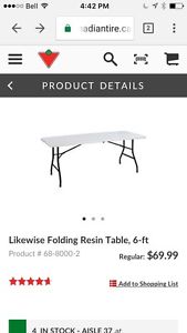 Grey Folding Table (6-ft)