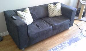 Grey micro fiber / micro suede two seat couch - Price