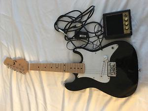 J REYNOLDS KIDS 1/2 SIZE MINI ELECTRIC GUITAR Black&white