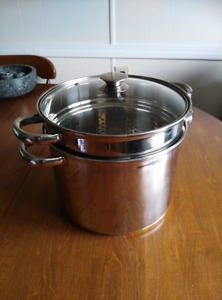 Large stainless steel pot