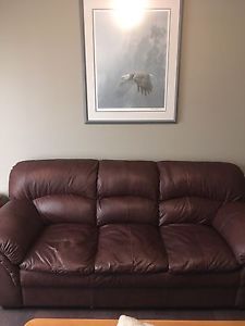 Leather couch and chair set