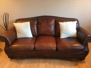 Premium Brown Leather Set & Accent Chair