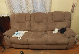 Recliner couch and love seat