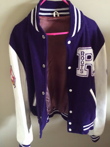 Roots purple varsity letterman jacket