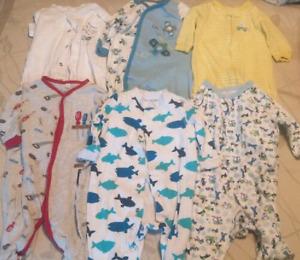 Set of 15 boy sleepers 0-3 months