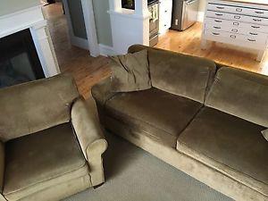 Sofa, Chair and footstool set