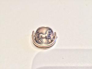 Solid Sterling Silver Roman Horse Coin Ring
