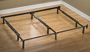 Twin size box spring. And twin to queen size metal frame