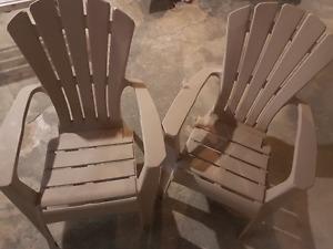 Two deck or lake chairs
