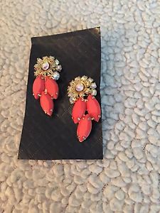 Vintage coral thermoset earrings