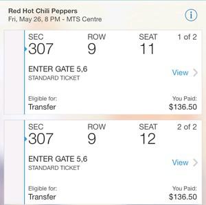 Wanted: Red Hot Chili Peppers concert tickets