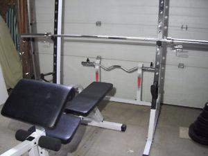 Weider Olympic bench/squat rack; 300lb weight set