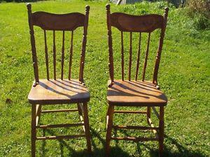 antique press back chairs
