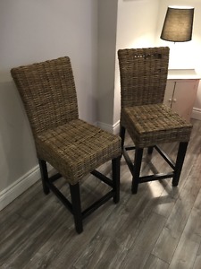 $ for two Wicker Emporium bar chairs (counter height)