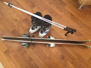 kids skis, boots and poles