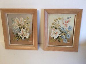 painted Flowers on Gold Foil