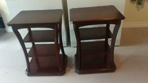 two wood side tables