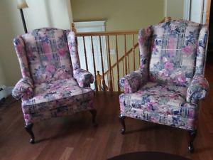 2 Wing Chairs