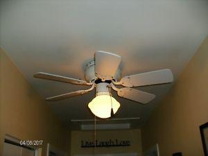30" Flush-mount, 6-bladed Ceiling Fan with Light Fixture