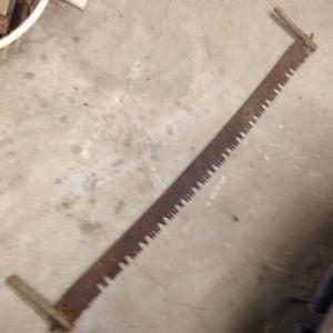 Antique 5 Foot Crosscut Saw with Handles