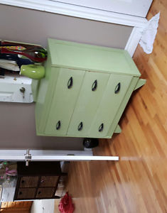 Antique Lime green dresser with mirror