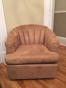 Beige micro suede chair