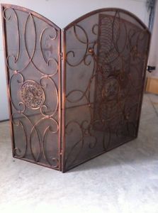 Bronze Wrought Iron Fireplace Screen