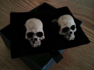Custom made skull cuff links.