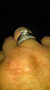 Diamond engagement and wedding rings