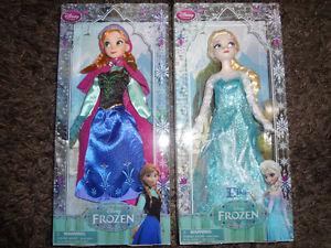 Disney Store Frozen Dolls Anna & Elsa! Brand New- NRFB!