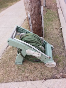 Free garden hose and hose-reel-cart, good cond.