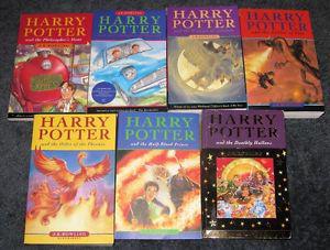 Full set of 7 harry potter softcover books $40