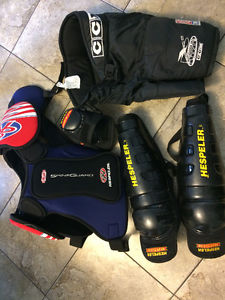 Hockey pants/shoulder pads/elbow pads and shin guards