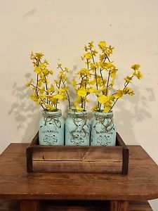 Homemade Wooden Trays with Mason Jars