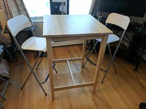 Ikea bar table with chairs