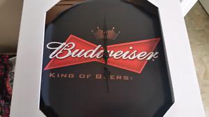Large Metal Budweiser Clock New Great for Beer Collector It