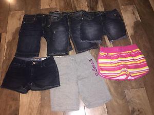 Lot of 6 Pairs Girls Summer Shorts Size 14