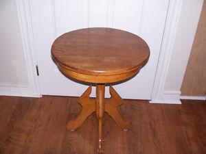 Oak Side Table 24 Inches tall and the top is 18 Inches