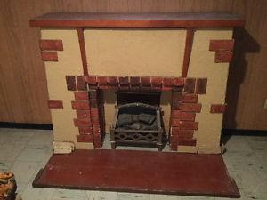 Old wood moveable fireplace with Fire grill included